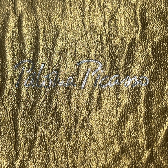 VINTAGE PALOMA PICASSO Wide Overlapping Cinch Belt- Black Velvet/Gold -NWOT SZ.M - Picture 3 of 13